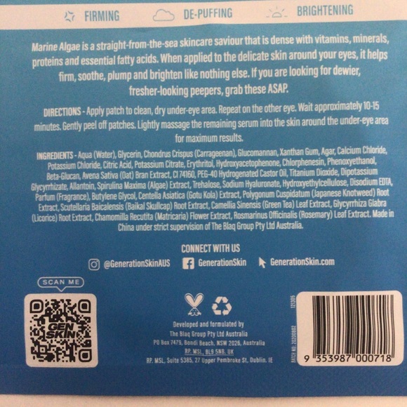 GENERATION SKIN HYLAURONIC EYE PATCHES - Picture 5 of 6